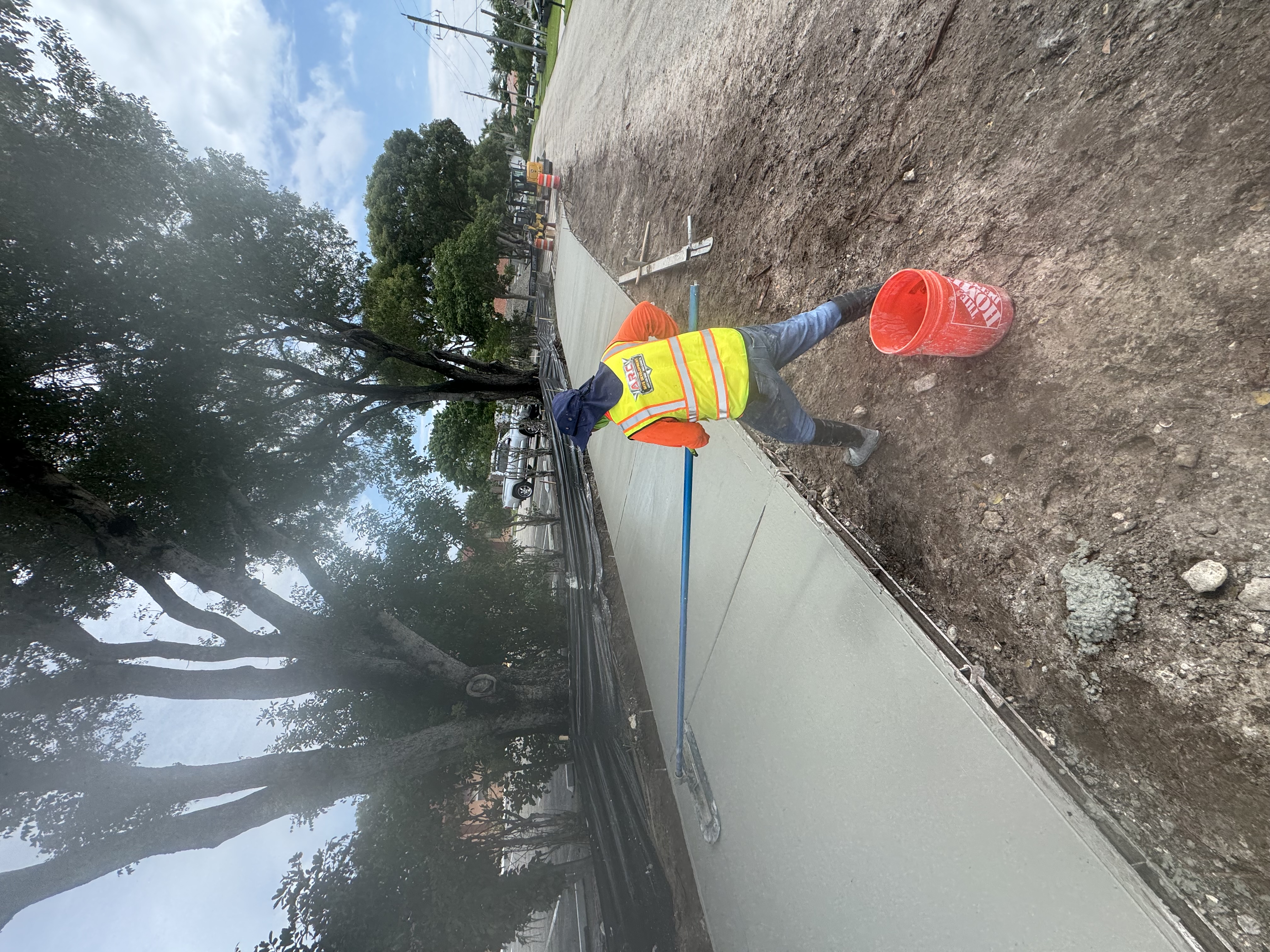 New concrete path taking shape during construction